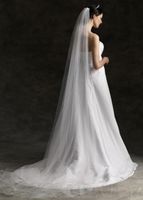 Wholesale Bridal Veils Wedding Meters Floor Length Long Veil With Comb Cut Edge Accessories For Brides