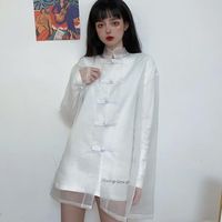 Wholesale Women s Jackets Traditional White Sunscreen Sexy Sleek Dress Girls Lolita Cute Cosplay Costumes Stage Guitar Show Harajuku Clear Transparent