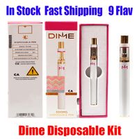 Wholesale DIME Disposable Starter Device Kit E cigarette mAh Battery ml Empty Ceramic Coil Thick Oil Cartridge Tank Vape Stick Pen Kits Vs Cookies