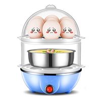 Wholesale Electric Rapid Egg Cooker food steamer boiler mini stainless steel double deck Home egg boiling machine cooking tool heating