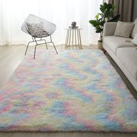 Wholesale Home interior style gradient tie dye mats living room coffee table bay window thick plush bedroom soft fluffy carpet