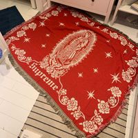 Wholesale sofa blanket bed cover blanket afternoon north european fashion shawl personality fashion knit big red decorative tapestry