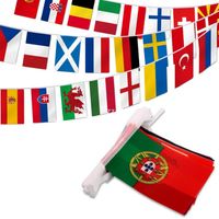 Wholesale The European Cup Flag Football Top Countries StringFlag Size14x21cm meters Length Direct Factory HWD10705