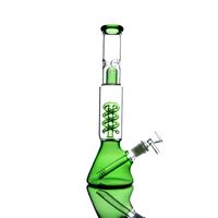 Wholesale Glass bong water pipe hookah green spring shape filter ice catcher classical smoking beaker bottom bongs dab rig bubbler mm bowl and downstem