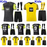 Wholesale Youth Borussia Dortmund Jersey Socks Set Kids BVB Soccer HAALAND REUS HAZARD GUERREIRO BRANDT WITSEL DELANEY BELLINGHAM HUMMELS BURKI REYNA Football Shirt Kits