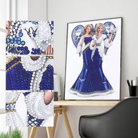 Wholesale Diamond Painting Special Shaped Angel Sisters Modern Pattern DIY D Partial Drill Cross Stitch Kit Crystal Arts Home Decoration