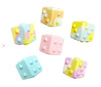 Wholesale Rainbow Tie Dye Push Fidget Dice Ball Square Cube Toys Sensory Silicone Popet Bubble Poppers Board Anti pressure Squeeze Toy Bouncing Balls Kids Gift H11U95A