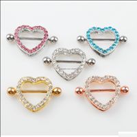 Wholesale Navel Bell Button Rings Body Jewelry D0985 Colors Nice Stone Heart Style Nipple Ring Piercing Color Drop Delivery Ugmva