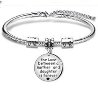 Wholesale Yamily The Love Between A Mother And Daughter Is Forever Silver Charm Pendant Snake Bracelet Bangle Family Jewelry