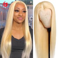 Wholesale 2021Bone Straight Human Hair Wig Straight bob Inch Honey Blonde Lace Front Wigs For Women Brazilian Hair Hd Lace Frontal Wigfactory