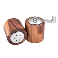 Wholesale Wooden Salt and Pepper Grinder Acacia Salt Pepper Grinder and Shaker Set One Pepper Mill and One Salt Shaker Wood Body with T200227