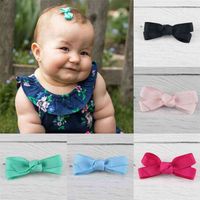 Wholesale 60colors Baby Girl Hairbands Children Candy Color Bowknot Barrettes Headbands Kids Girl s Hair Bows One Word Clips Headdress Accessories G4EMFW8