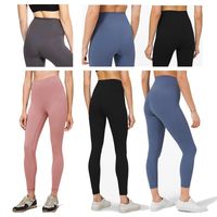 Wholesale Euoka Solid Color yoga pants High Waist Sports Gym waist tights Wear Leggings Elastic Fitness Women Ladies Overall Full Tights Workout