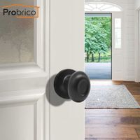 Wholesale Probrico Black handles Rotation Round Knob with Adjustable latch mute door Locks Keyless aisle laundry room handle set