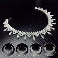 Wholesale White Handmade Imitate Pearl Fake Collar Beads For Elegant Women Fancy Crochet Jewelry Chains