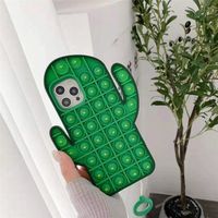 Wholesale 3D Bubble Fidget Phone Case Funny Cute Cactus Silicone Cover for Iphone Pro Mini XR XS MAX Plus