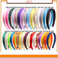 Wholesale 33pcs cm cm Satin Headbands Girl Hoop Headwear band Women Covered Plastic ABS Hair Accessories Multicolor DIY