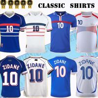 Wholesale 1998 Retro version FRANCE soccer jersey ZIDANE HENRY MAILLOT DE FOOT Soccer shirt Home Trezeguet football uniform