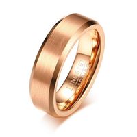 Wholesale Wedding Rings Fashion Rose Gold Color Male Ring mm Width Tungsten Carbide Band For Men Elegant Never Fade Promise