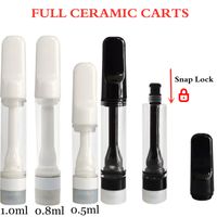 Wholesale 1 ML Full Ceramic Vape Cartridges D8 vapes pen cartridge Atomizers ml ml Disposable Carts Childproof Snap Top Thick Oil Lead Free No Heavy Metal USA STOCK