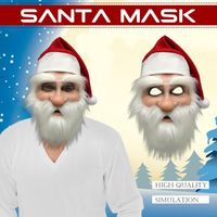 Wholesale Party Masks Santa Claus Christmas Mask Latex Soft Full Face Women Ornaments Cosplay Washable Reusable Adult