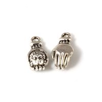 Wholesale 150pcs Buddhist Amulet Hand Buddha Palm Charms Pendants For Jewelry Making Bracelet Necklace DIY Accessories x18mm A