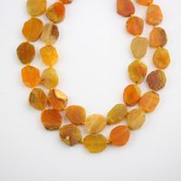 Wholesale Orange Dragon Veins Agates Slab Slice StrandMiddle Drilled Loose Beads Charms Jewelry Making