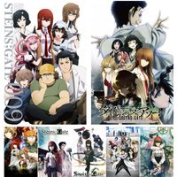 Wholesale Paintings Anime Character Japanese Steins Gate Animation Poster High gloss Paper High Quality Print Collection Wall Sticker