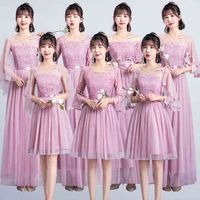 Wholesale Bridmaid Drs fairy temperament new personalized creative female short sister skirt head is thin and covers arms Korean wedding