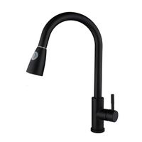 Wholesale Kitchen Faucets Matte Black Hot and Cold Rotating Spring Household Smart Induction Mixed Tap K566
