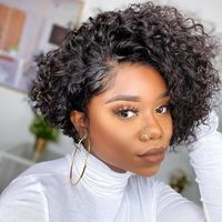 Wholesale Lace Wigs Pixie Cut Wig Honey Bob Loose Wave Brown Body Human Hair Front With Natural Curly Pre Plucked For Women