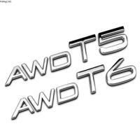 Wholesale 3D Metal T5 T6 AWD Logo Car Sticker for Volvo XC60 XC90 S60 S80 S60L V40 Auto Side Fender Rear Trunk Emblems Badge Decor