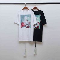 Wholesale Fashion Brand Off Style White New Hot Oil Painting Faceless Lisa Couple Short