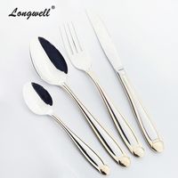 Wholesale Cutlery Set Gold Plated And Silver Stainless Steel Dinnerware Set Mirror Polish Golden Dinner Spoon Fork Knife Spoon On Sale