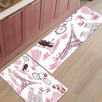 Wholesale Carpets Pink Iron Ride Flowers Bike Kitchen Rug Floor Mats For Living Rooms Bedroom Door Entrance Decor Carpet