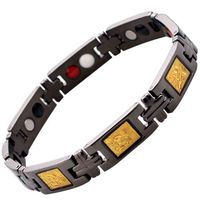 Wholesale Titanium Stainls Steel Germanium Energy Bracelets with Bio Magnetic Bracelet Men Jewelry