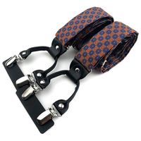 Wholesale Men s Shoulder Straps Adult Y type Suspender Clips jacquard Fabric Polyester Print Plaid Adjustable Elastic Rope Belt Accessories