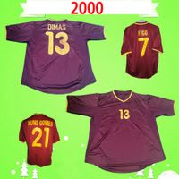 Wholesale retro soccer jersey classic football shirt vintage Camisa de futebol home red FIGO RUI COSTA C RONALDO NUNO COMES DIMAS COSTINHA