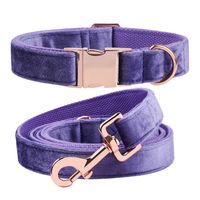Wholesale Unique Style Paws Velvet Dog Cat Collar Purple Adjustable Collar and Leash Set X0703