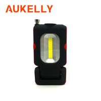 Wholesale Portable Lanterns Aukelly USB Rechargeable LED Work Light Magnetic Stand Hook Garage COB Lamp Car Repaire With Pick Up Tool Magnet