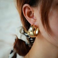 Wholesale Hoop Huggie Bohemia Post Thick Big Earrings Unusual Gold Plated Small Round Light For Women Party Presents Jewelry