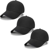 Wholesale AOSMI Packs Unisex Plain Cotton Strapback Baseball Hat Adjustable One Size Fits Low Profile Blank Ball Cap for Men Women