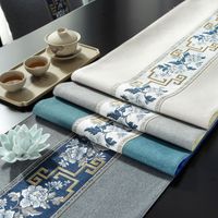 Wholesale Modern furniture office decoration tables Runner new Chinese style classical embroidery living room table cloth dining table covers cabinet tea table Runners art