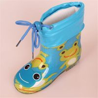 Wholesale Children Rain Boots Autumn Winter With Plush Warm Ankle Boots Boys Kid Toddler PVC Waterproof Water Shoes Baby Girls
