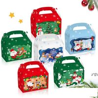 Wholesale 12pcs set D Christmas Treat Boxes Paper Gift Box Candy Cookie Wrapping Elf Santa Snowman Reindeer DWD12755