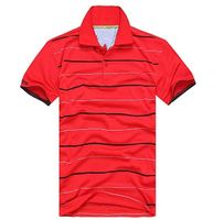 Wholesale Brand Mens Crocodile embroidery collar polos stripe Men T shirt smale Short Sleeve Tops Cotton polo Boy sports tees man clothing