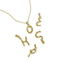 Wholesale Authentic Sterling Silver Letters Pendant Necklace For Women Men Irregular English Letter r Alphabet Necklaces