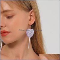 Wholesale Dangle Chandelier Korean Transparent Love Lollipop Earrings Personality Colorf Heart Star Shiny Charm Earring For Women Jewelry Girls Drop