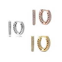 Wholesale Memnon Jewellery Sterling Silver Signature Sparkling Heart Hoop Earring Fit European Pandora Style Jewelry Earrings For Women C01 CZ C01