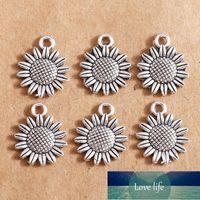 Wholesale Sunny Flowers Charms for Jewelry Making Bulk Sunflower Pendant Fit Necklace Bracelets Friendship Gifts Accessories mm